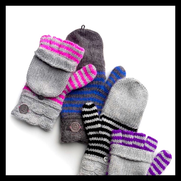 💕PINK VS Fingerless/Flip Over Mittens/Hat Set💕